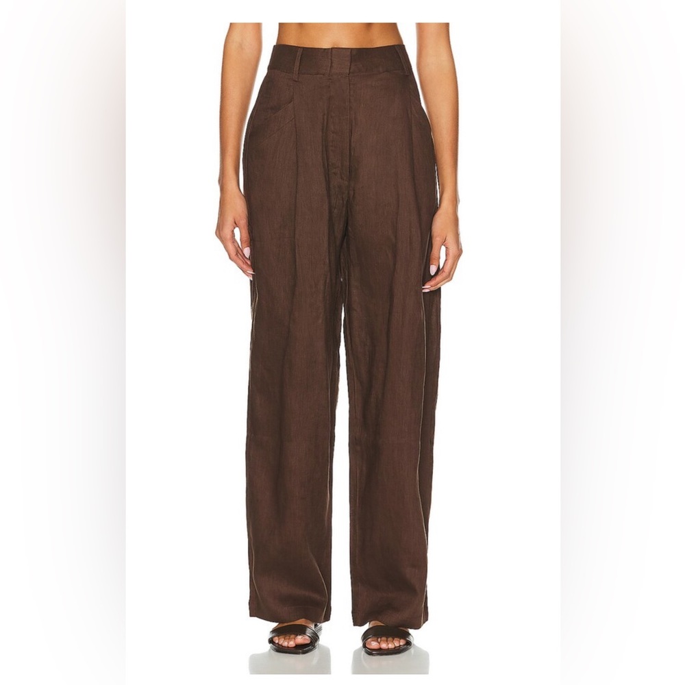 Aexae brown linen pants trousers s small